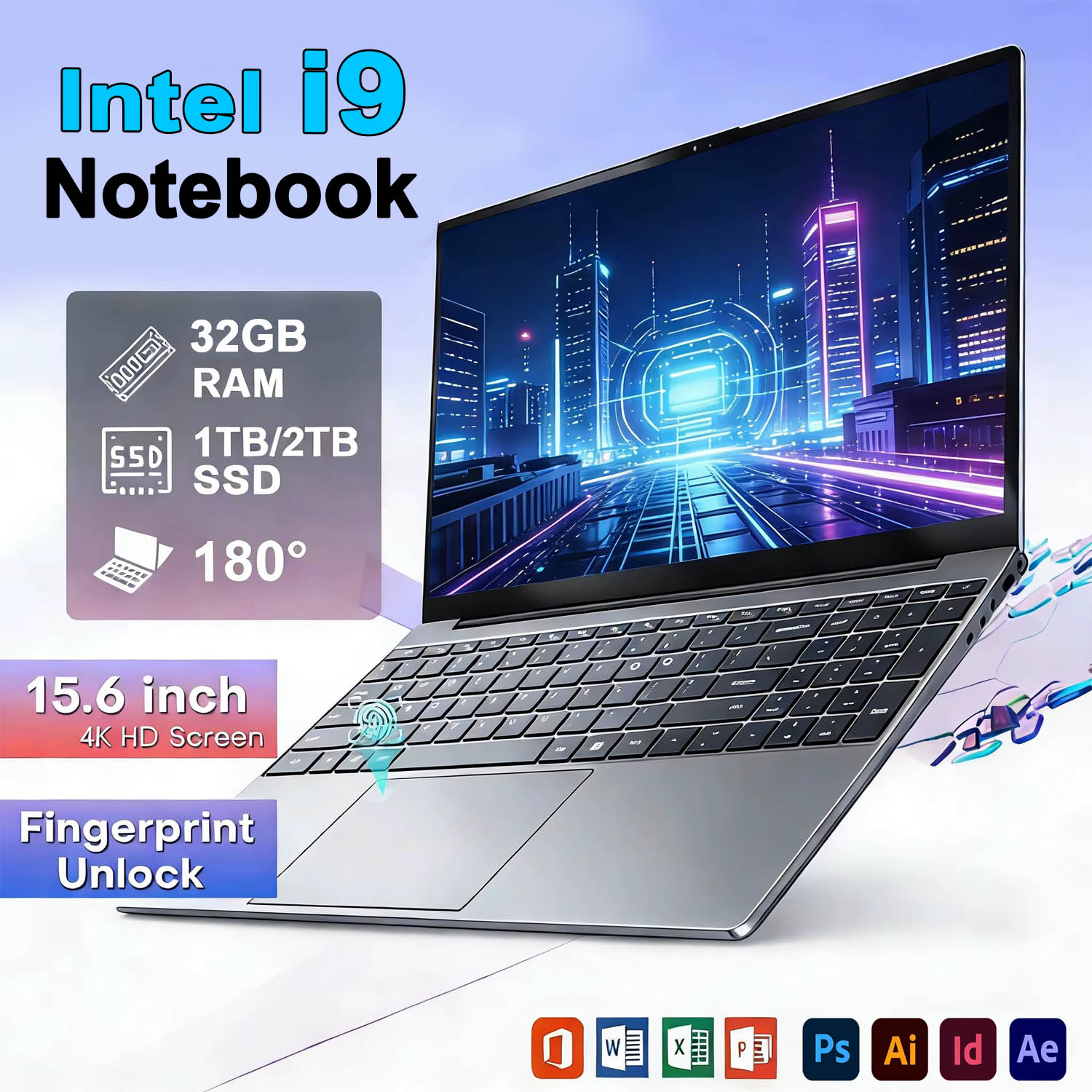 Gaming Keyboard 2026 - 2026 NEW 15.6Inch Portable Laptop Intel