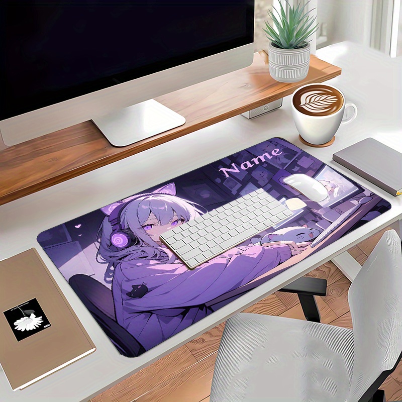 Anime Girl Gaming Desk Mat & M - Gaming Keyboard Name ulasan dan harga