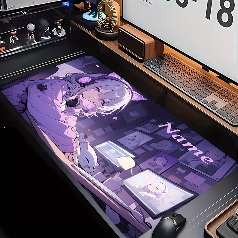 Anime Girl Gaming Desk Mat & M - Gaming Keyboard Name ulasan dan harga