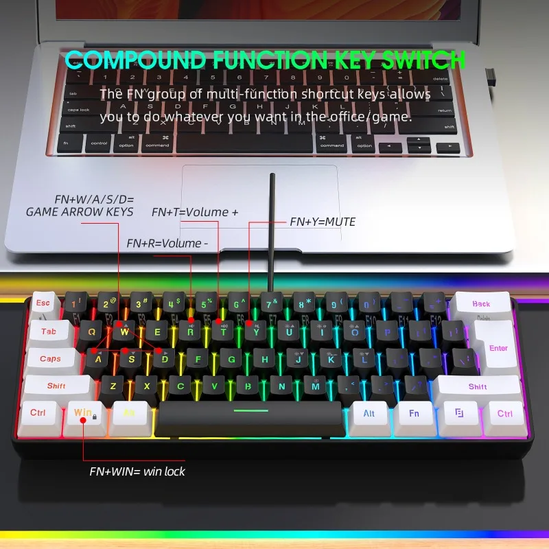 Keyboard and Mouse 60% Compute - Gaming Keyboard And Mouse Wireless ulasan dan harga