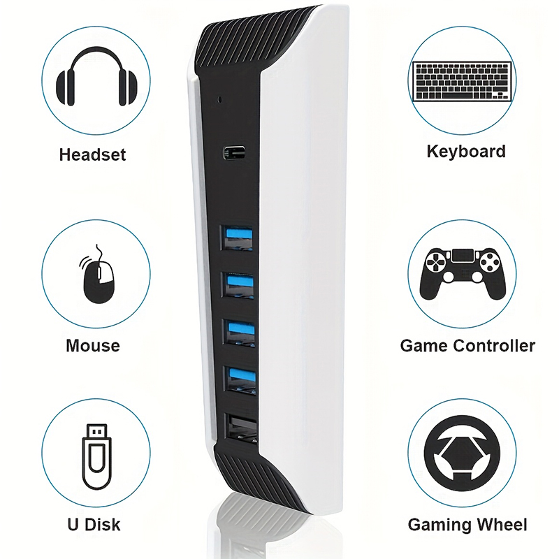 5 in 1 USB Hub for PS5 Console - Gaming Keyboard Splitter ulasan dan harga