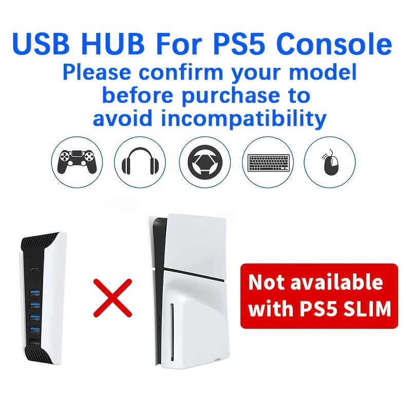 5 in 1 USB Hub for PS5 Console - Gaming Keyboard Splitter ulasan dan harga