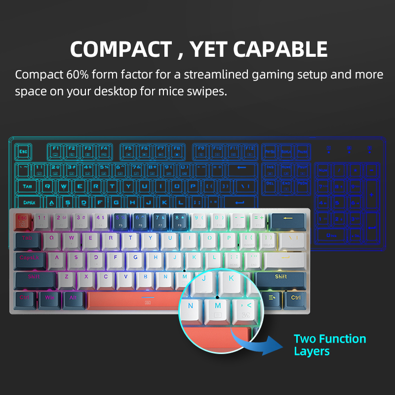 K500-B61 Machenike Mini Mechan - Gaming Keyboard And Mouse Wireless ulasan dan harga
