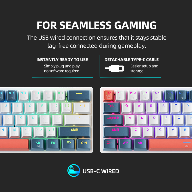 K500-B61 Machenike Mini Mechan - Gaming Keyboard And Mouse Wireless ulasan dan harga