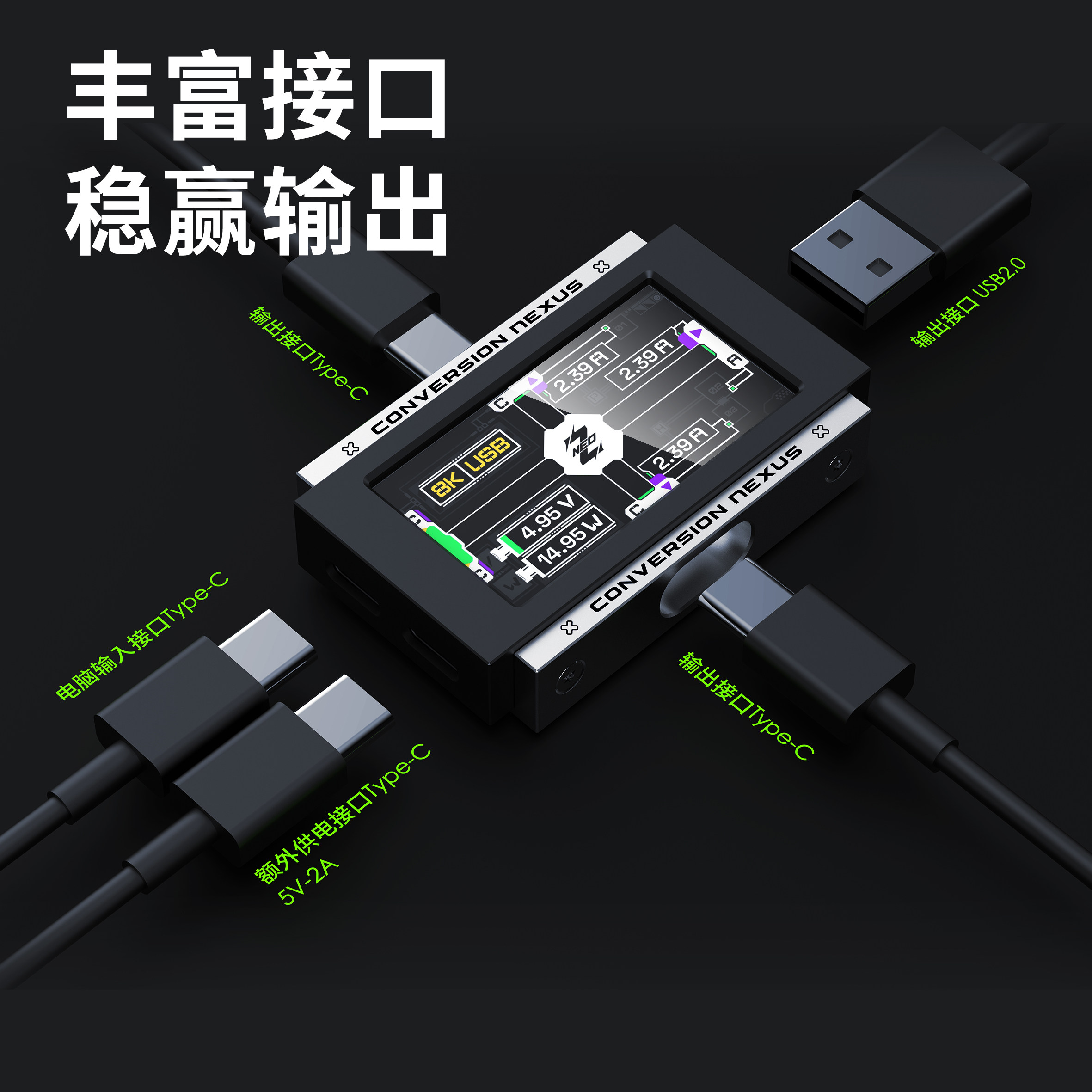2-in-3-out Gaming USB Hub Inde - Gaming Keyboard Splitter ulasan dan harga
