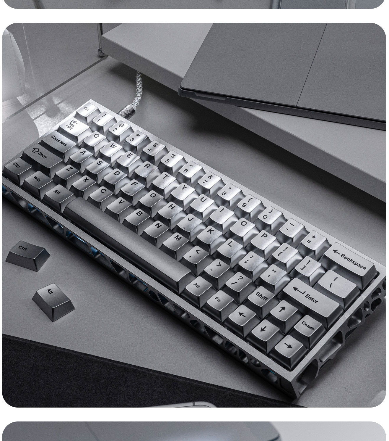 Silver Metallic Paint Small Fu - Gaming Keyboard Extension ulasan dan harga