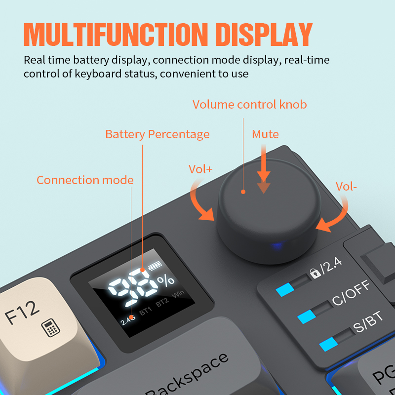Premium Dual-Modes 2.4G+Blueto - Gaming Keyboard Extension ulasan dan harga