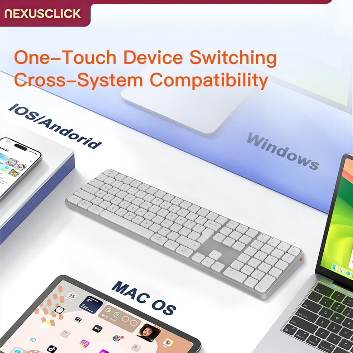 NexusClick 109 Keys Slim Dual  - Keyboard Gaming Mac ulasan dan harga