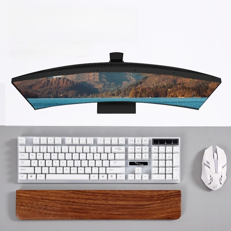 Solid Wood Keyboard Palm Rest  - Gaming Keyboard And Mouse Combo ulasan dan harga
