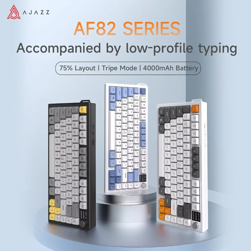 AJAZZ AF82 75% Tri-Mode Keyboa - Keyboard Gaming Mac ulasan dan harga