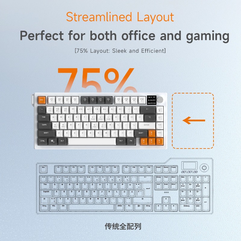 AJAZZ AF82 75% Tri-Mode Keyboa - Keyboard Gaming Mac ulasan dan harga