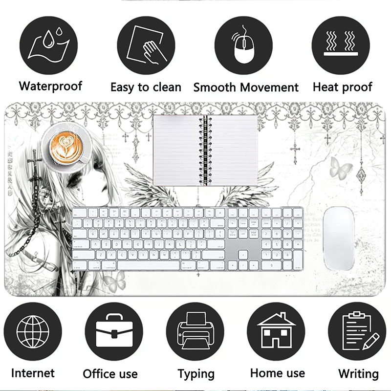 Leather Mousepad Black White A - Gaming Keyboard Nearby ulasan dan harga